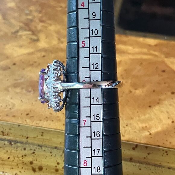 Moroccan Amethyst Red Garnet Sterling Silver Ring - Picture 8 of 9